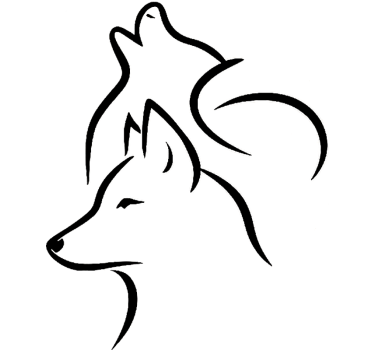 Car sticker wolf line art - TenStickers