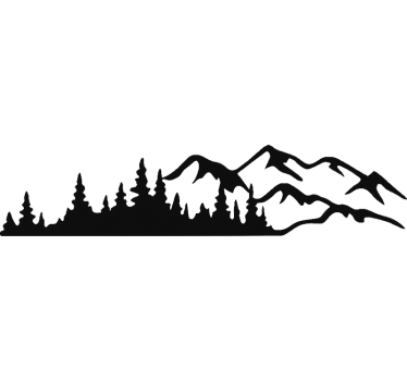 Car sticker monochrome mountain forest - TenStickers