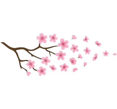 Car sticker pink cherry blossom design - TenStickers