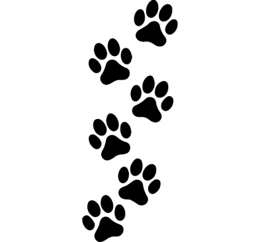 Car sticker monochrome paws set - TenStickers
