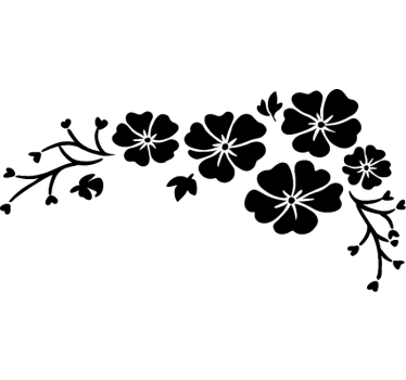Car sticker black cherry blossom - TenStickers