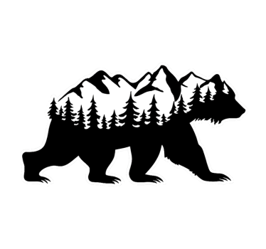 Car sticker mountain wave bear decal - TenStickers