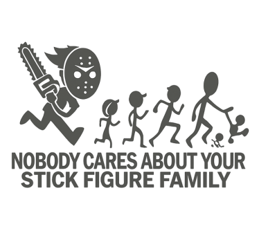 Funny stick figure car sticker - TenStickers