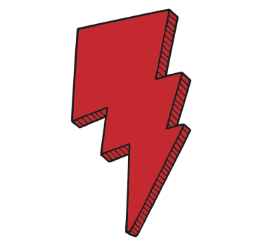 Bike sticker red lightning bolts - TenStickers