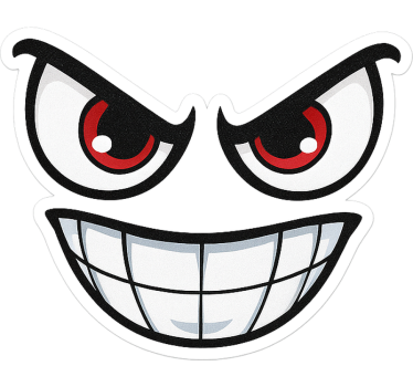 Bike sticker aggressive cartoon faces - TenStickers