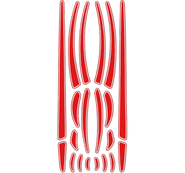 Curved red stripes bike sticker - TenStickers