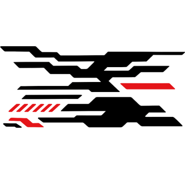 Motorbike sticker black-red futuristic design - TenStickers