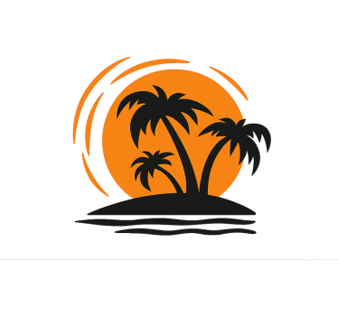 Caravan decal tropical sunset - TenStickers
