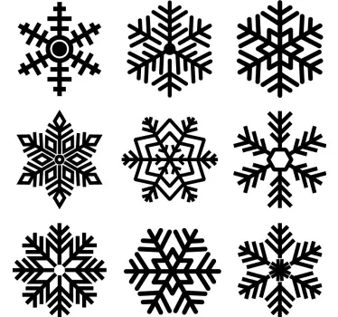 Snowflakes display  christmas wall decal - TenStickers