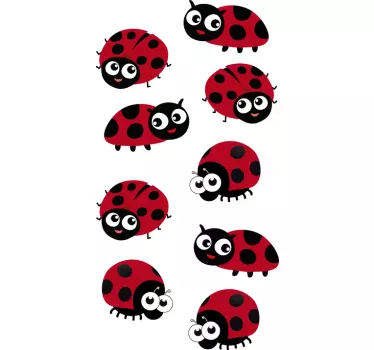 Cute ladybugs car sticker - TenStickers
