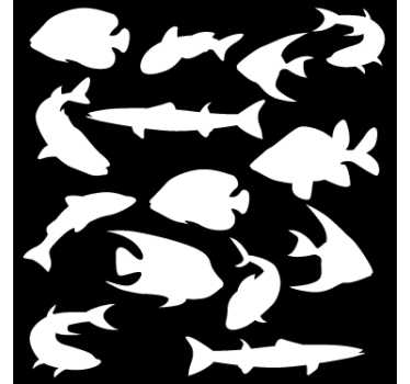 Fish shapes window decal - TenStickers