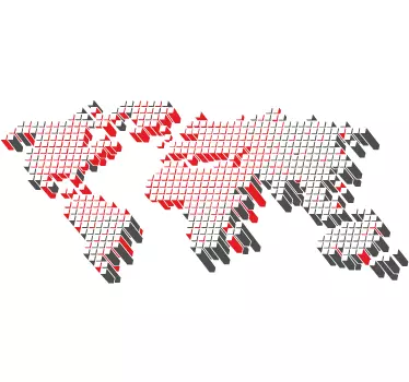 Cubed world map wall sticker - TenStickers