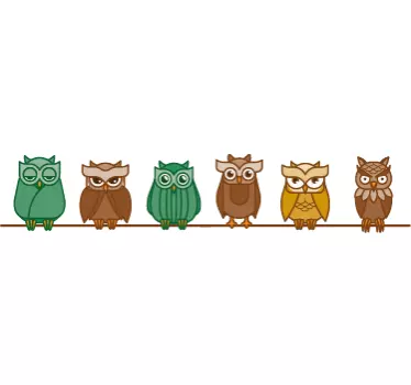 Owl line laptop sticker - TenStickers