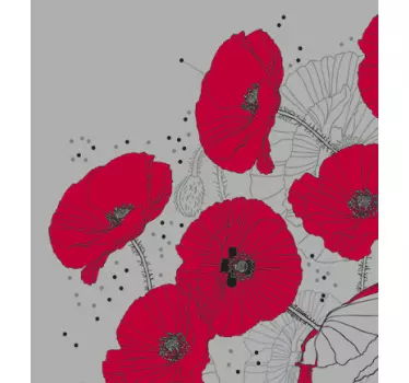 Translucent flowers shower decal - TenStickers