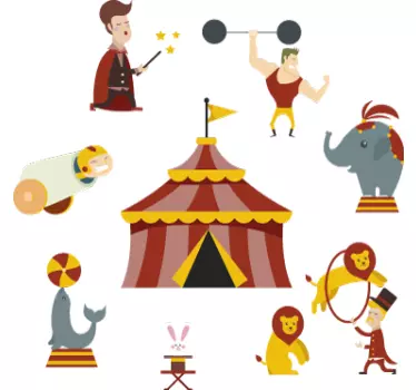 Circus elements circus sticker - TenStickers