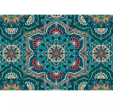 Blue mandala pattern laptop sticker - TenStickers