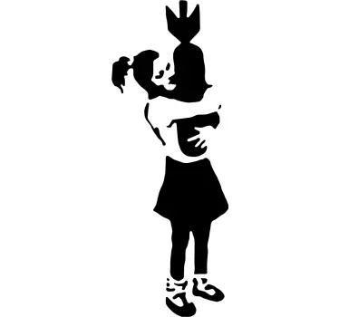 Banksy hug bomb vinyl wall art decal - TenStickers