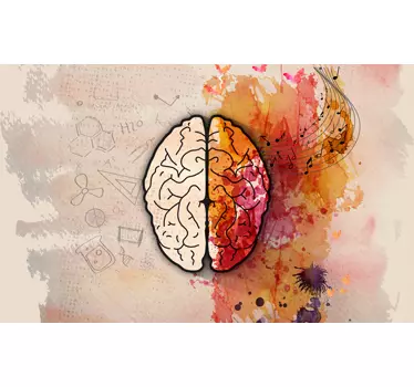 Laptop sticker adhesive brain artistic - TenStickers