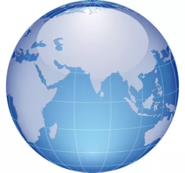 World Map Indian Ocean Sticker - TenStickers
