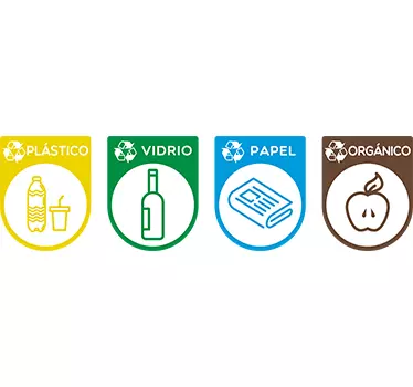 recycling containers emoji wall decal - TenStickers