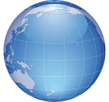 World Map Pacific Ocean Sticker - TenStickers