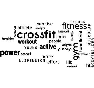 Crossfit gym words text wall decal - TenStickers