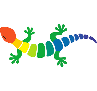 Colorful gecko laptop sticker - TenStickers