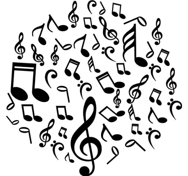 Music notes musical sticker - TenStickers