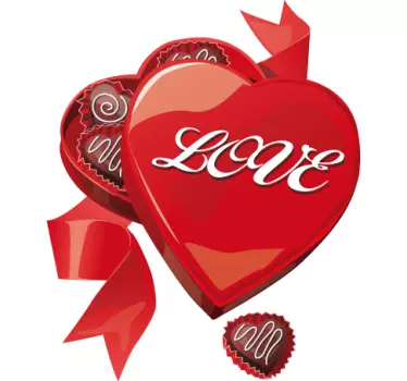 Heart Shape Love Chocolate Box Sticker - TenStickers