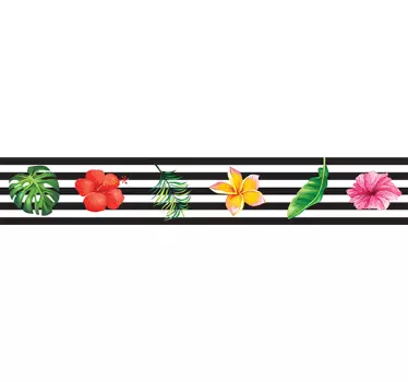 Jungle print flower wall decal - TenStickers