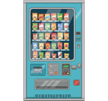Fridge sticker blue vending machine design - TenStickers