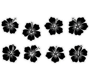 Bike sticker hibiscus flowers pack - TenStickers