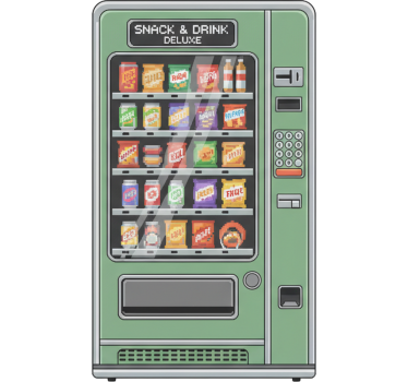 Fridge sticker green vending machine - TenStickers