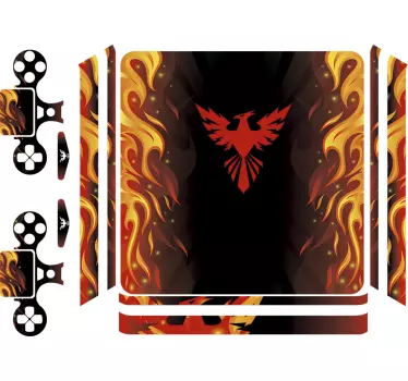 Phoenix Flames PS4 Skin Sticker - TenStickers