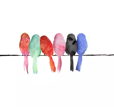 Birds on a Line Wall Sticker - TenStickers
