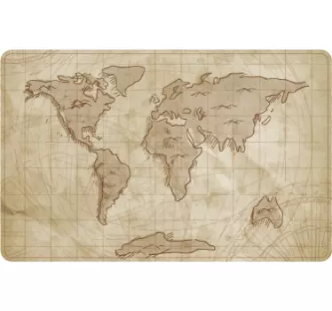 Antique World Map Laptop Sticker - TenStickers