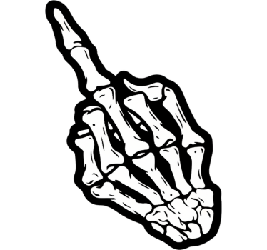 Car sticker skeleton middle finger - TenStickers