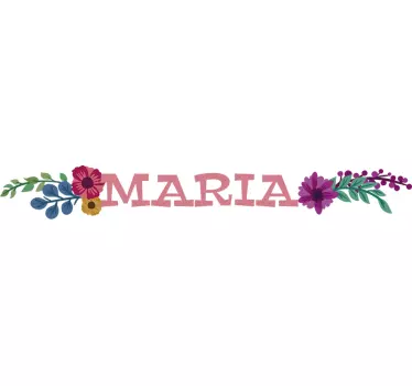 Flower customisable name bike sticker - TenStickers