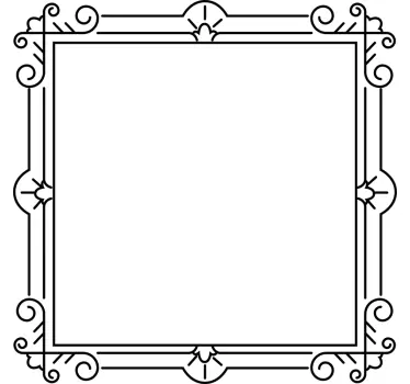 Elegant ornamental square frame mirror sticker - TenStickers