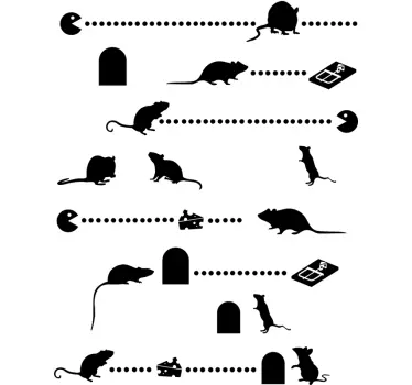 Mice Silhouette Stair Decal - TenStickers