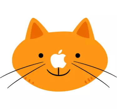 Cat Face Macbook Sticker - TenStickers