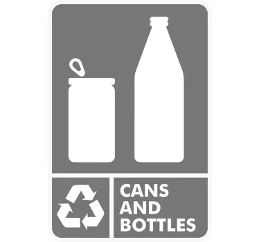 Cans & Bottles Recycling Sticker - TenStickers