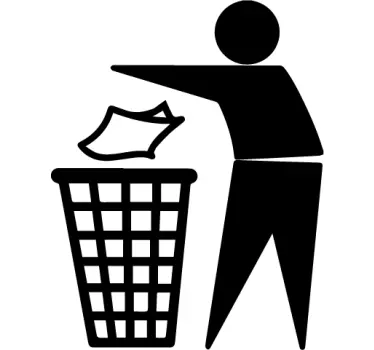 trash icon emoji wall decal - TenStickers