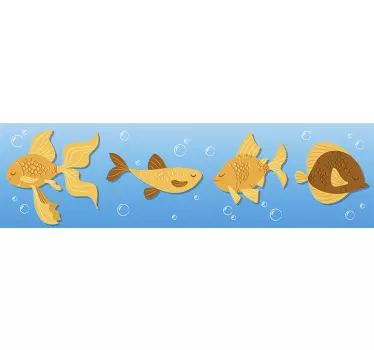 Golden Fish Children Animal Wall Sticker - TenStickers