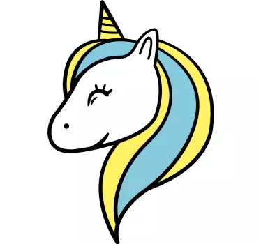 Unicorn design for kids bike sticker - TenStickers