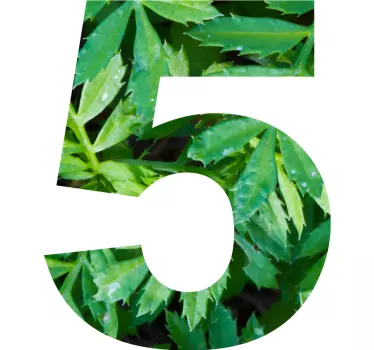 Number texture leaves glass door decal - TenStickers