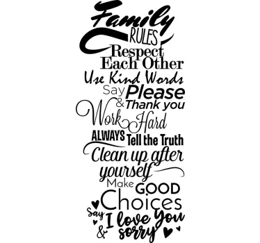 Family Rules Wall Sticker - TenStickers