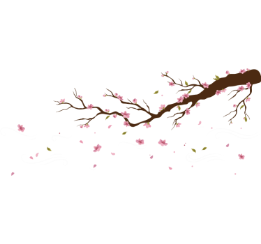 Red Petal Tree Wall Sticker - TenStickers