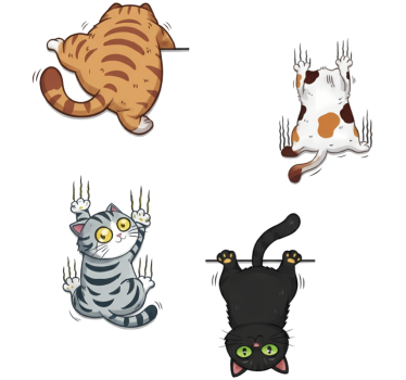 Car sticker 3d look clinging cat - TenStickers