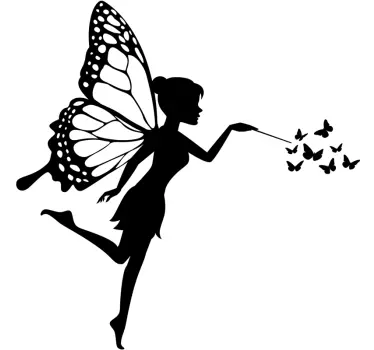 Butterfly and fairy wall sticker - TenStickers